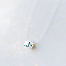 Load image into Gallery viewer, Floating Crystal Tesseract Cube Stretch Necklace {18" Invisible Cord}