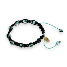 Load image into Gallery viewer, Turquoise Crystal Single-Strand *Macrame* Bracelet {SILVER}