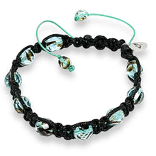 Load image into Gallery viewer, Turquoise Crystal Single-Strand *Macrame* Bracelet {SILVER}