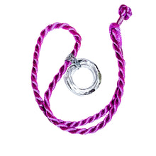 Load image into Gallery viewer, *LIMITED* 30mm Cosmic Ring Necklace | SILVERY {Magenta Braided Cord}
