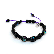 Load image into Gallery viewer, Jet AB Crystal Single-Strand *Macrame* Bracelet
