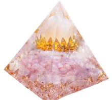 Load image into Gallery viewer, Pyramid | Rose Quartz Copper Flower
