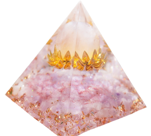 Pyramid | Rose Quartz Copper Flower