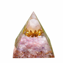 Load image into Gallery viewer, Pyramid | Rose Quartz Copper Flower
