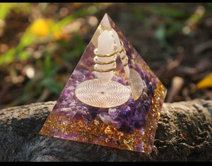 Pyramid | Amethyst + Rose Quartz Pillar