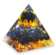 Load image into Gallery viewer, Pyramid | Black Obsidian Copper Flower
