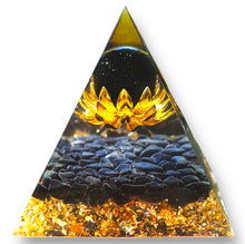 Load image into Gallery viewer, Pyramid | Black Obsidian Copper Flower
