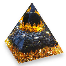 Load image into Gallery viewer, Pyramid | Black Obsidian Copper Flower
