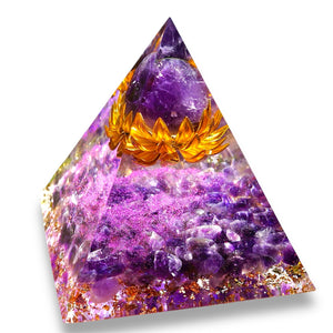 Pyramid | Amethyst Copper Flower