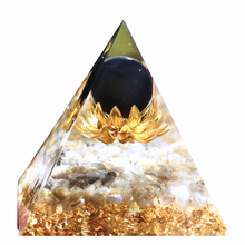 Load image into Gallery viewer, Pyramid | Selenite + Obsidian Copper Flower *SALE ENDS 3/11*
