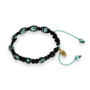 Turquoise Crystal Single-Strand *Macrame* Bracelet