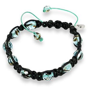 Turquoise Crystal Single-Strand *Macrame* Bracelet