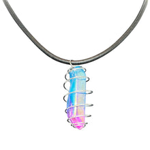 Load image into Gallery viewer, Rainbow Aura Quartz Point Caged Necklace

