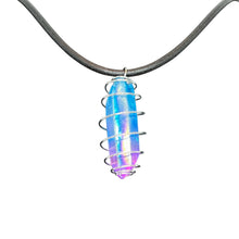 Load image into Gallery viewer, Rainbow Aura Quartz Point Caged Necklace

