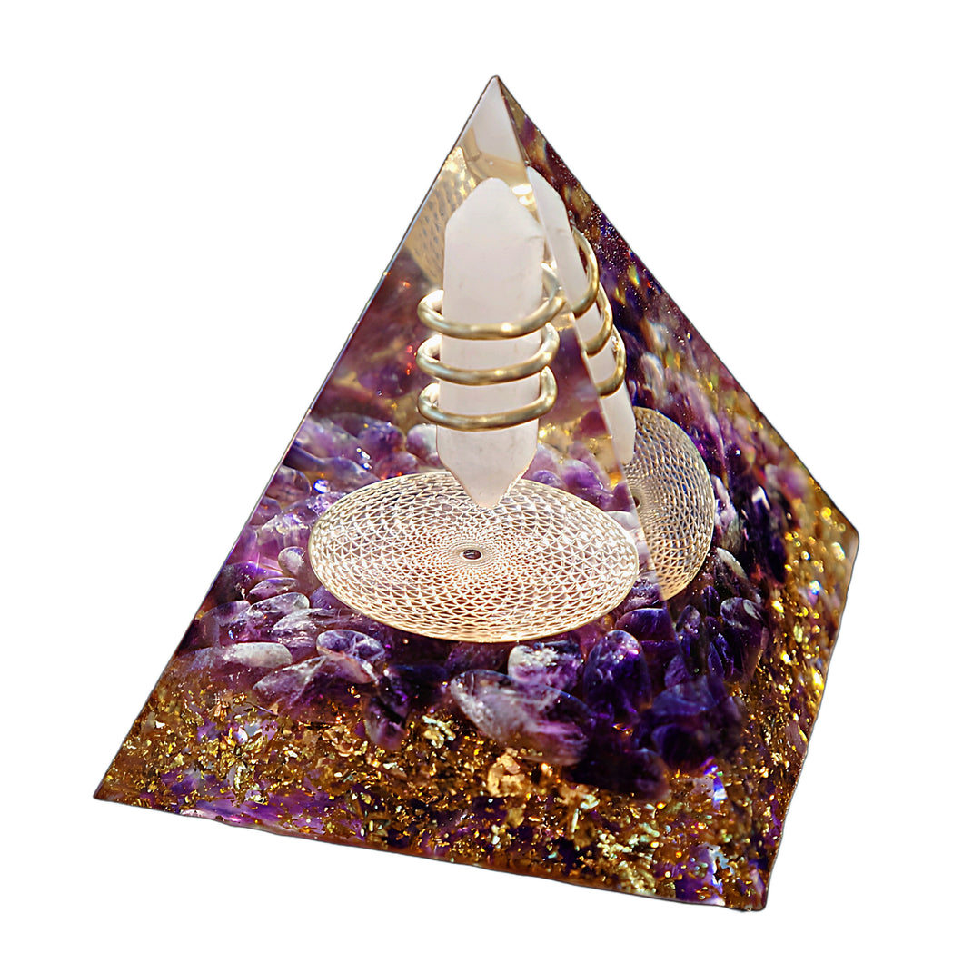 Pyramid | Amethyst + Rose Quartz Pillar