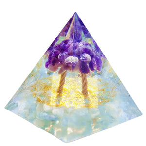 Pyramid | Tree of Life | Aquamarine + Amethyst