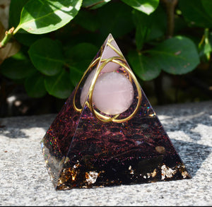 Pyramid | Rose Quartz Sphere Embraced