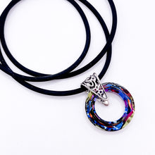 Load image into Gallery viewer, *LIMITED EDITION* 20mm Cosmic Ring Necklace | VOLCANO {Black Silicone Cord}
