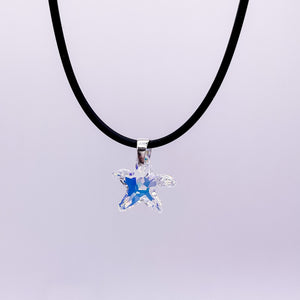 *LIMITED EDITION* 16mm Crystal Starfish Necklace | CRYSTAL AB {Black Silicone Cord}