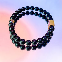 Load image into Gallery viewer, Shungite Bracelet | Womens | 7&quot; {GOLD}
