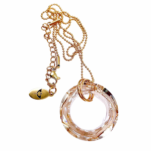 *LIMITED EDITION* 30mm Cosmic Ring Necklace | GOLDEN SHADOW {Golden Ball Chain}