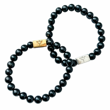 Load image into Gallery viewer, Shungite Bracelet | Mens | 8.5&quot; {GOLD}
