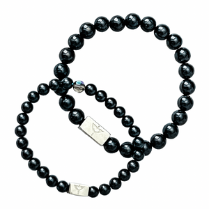 Shungite Bracelet | Mens | 8.5" {SILVER}