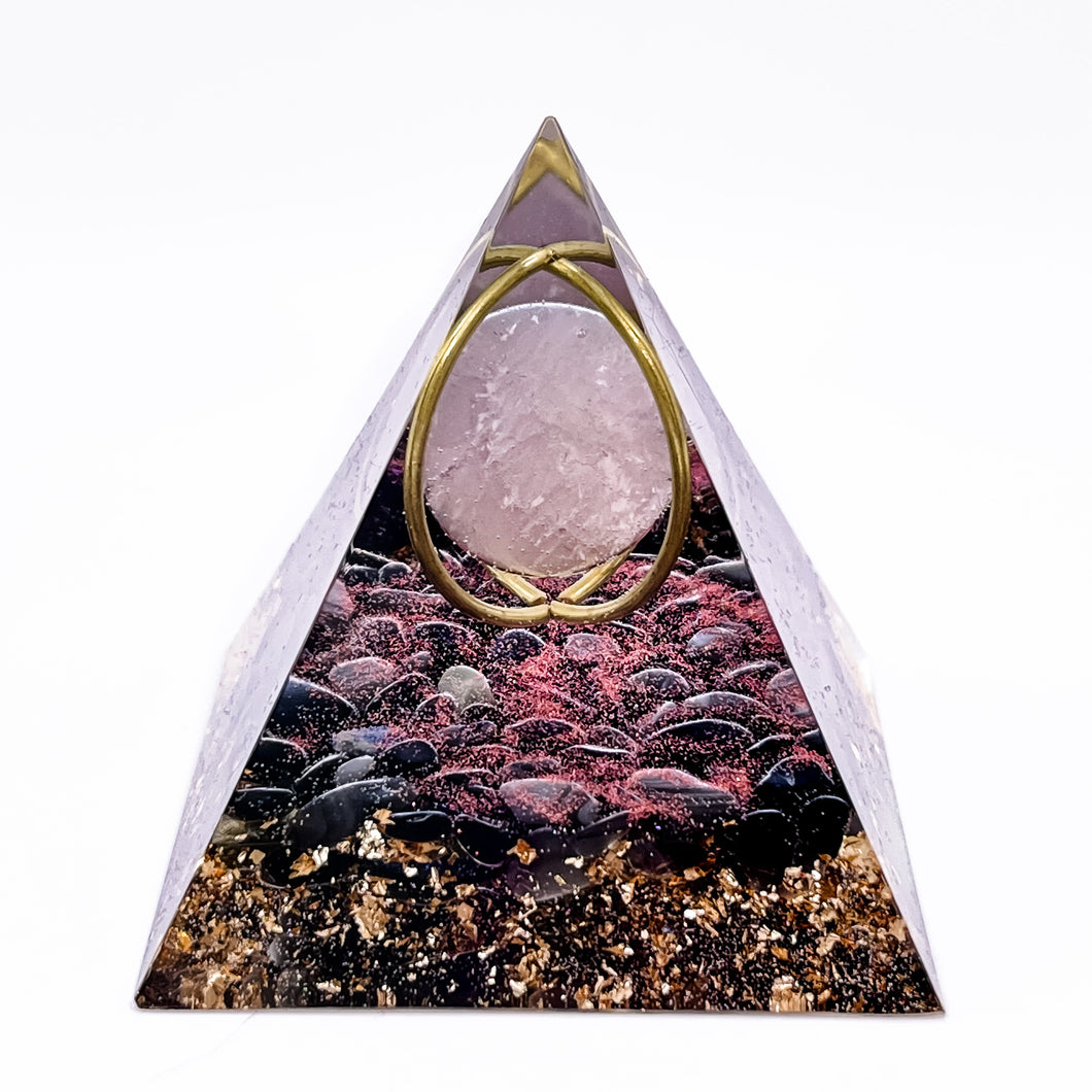 Pyramid | Rose Quartz Sphere Embraced